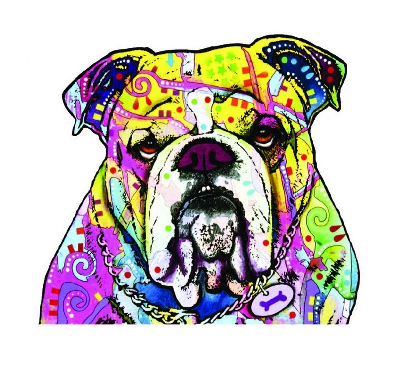 Enjoy it Dean Russo Bulldog Car Stickers, Outdoor Rated Vinyl Sticker Decals for Windows, Bumpers, Laptops or Crafts - 2 Pieces - Image 1
